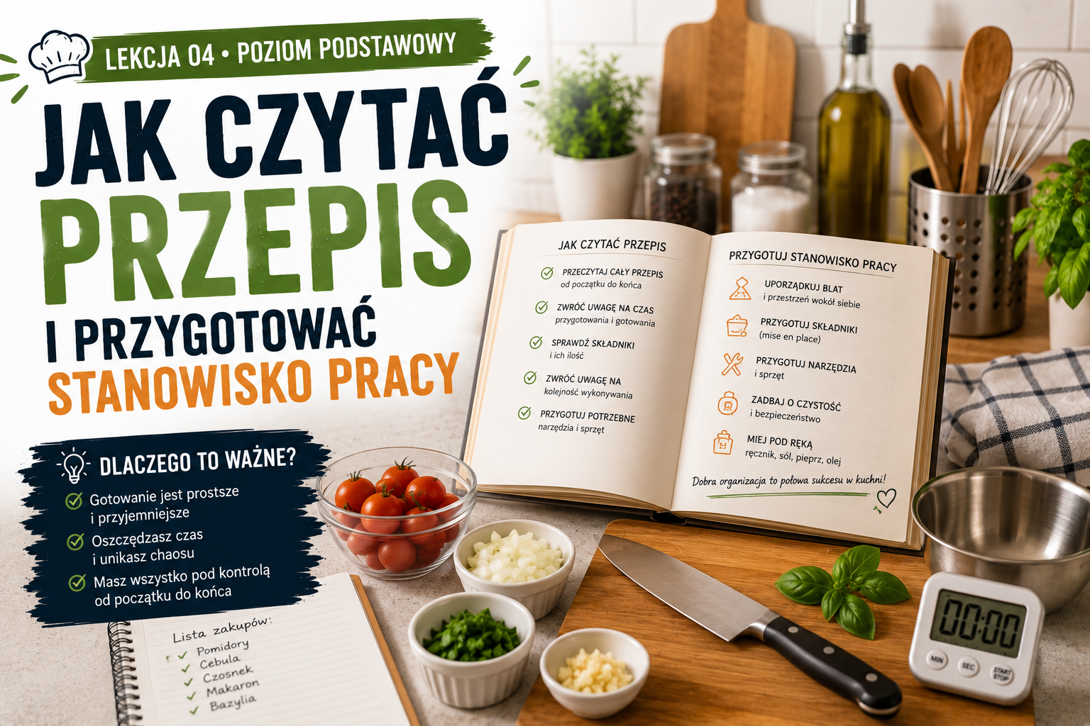 Jak czytać przepis i przygotować stanowisko pracy