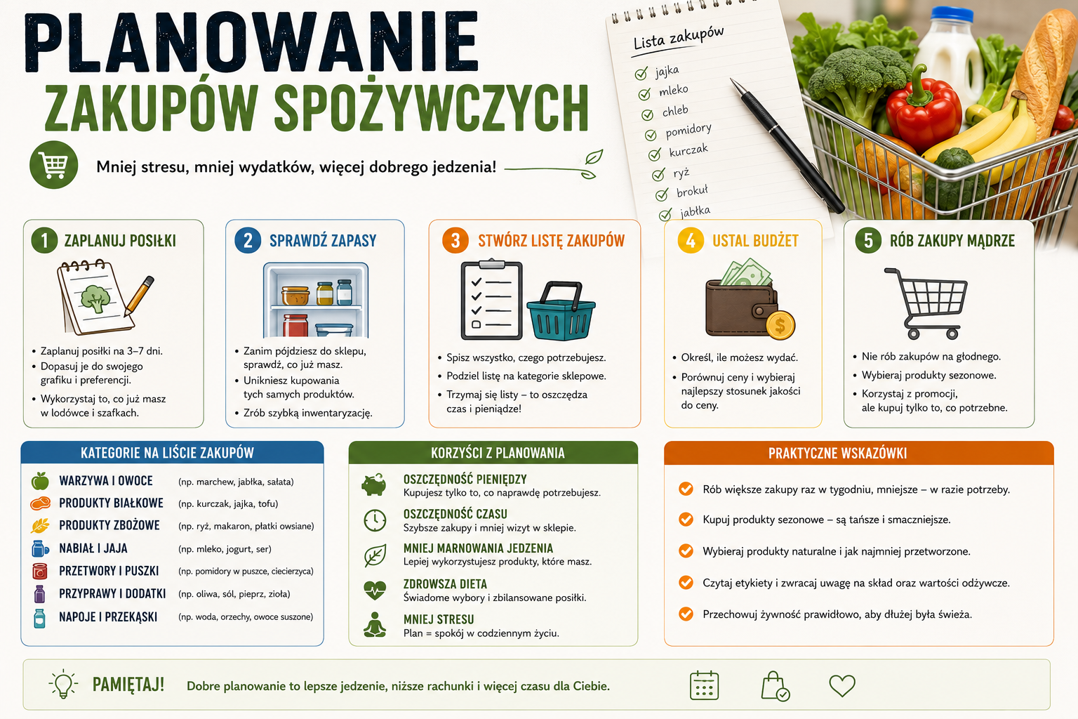 Planowanie zakupów spożywczych