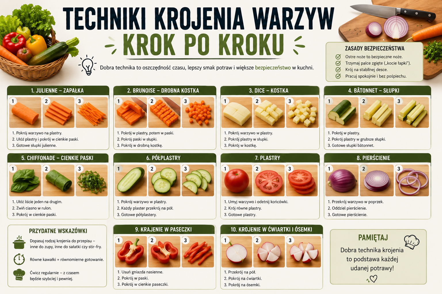 Techniki krojenia warzyw krok po kroku